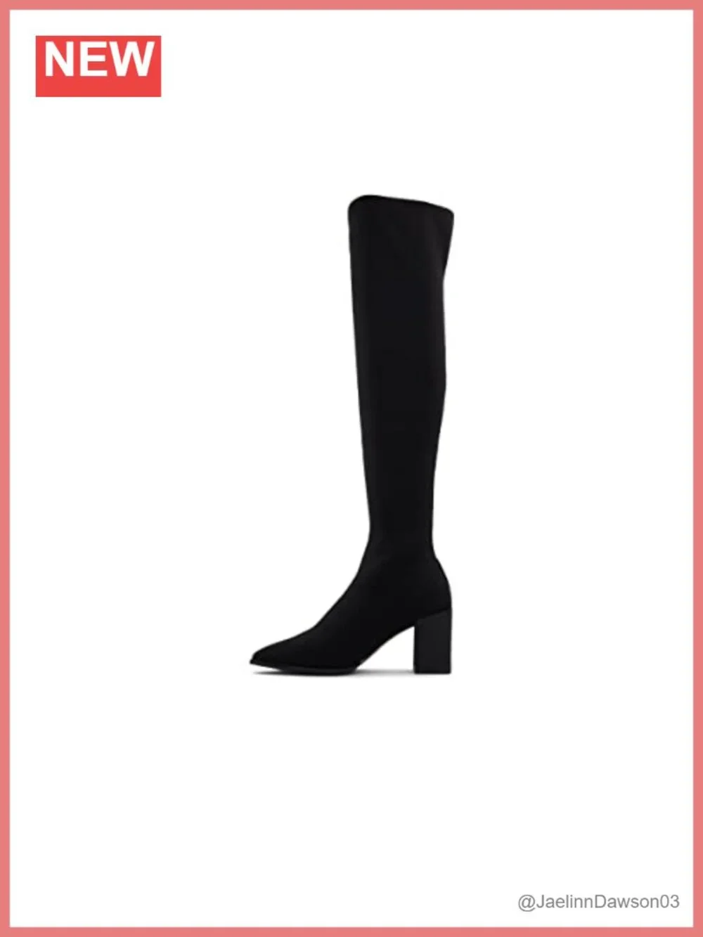 ALDO Joann Over the Knee Boots Textile Block Heel Pointed Toe Slip-On